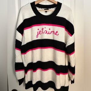 Torrid Striped Sweater with Pink Accents